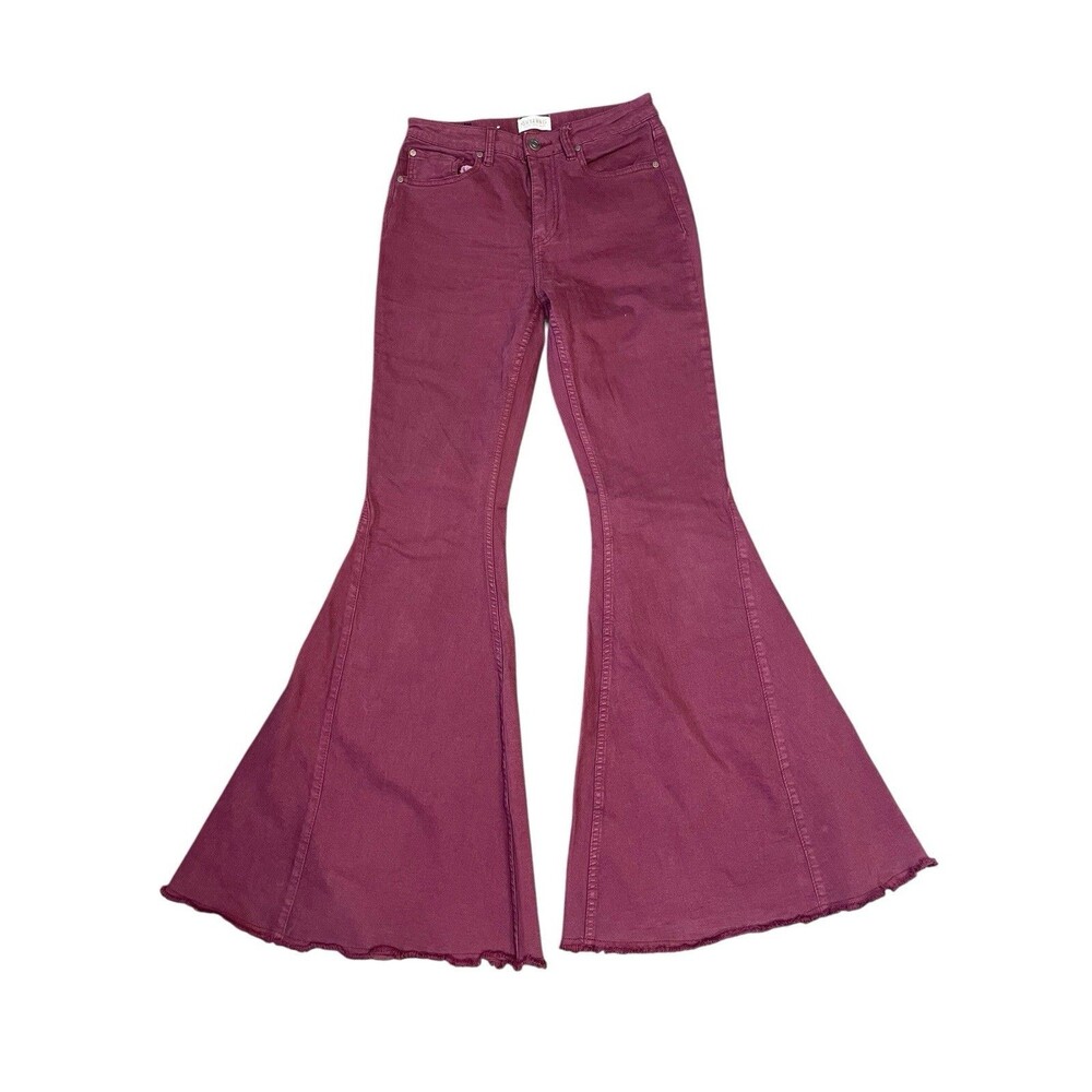 Shyanne Women's Flare Jeans in Purple/Maroon